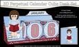 3D Everlasting Perpetual Calendar Desk Set Kit - Reading Lady