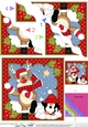 Christmas Rudolph & Pip Penguin are having a Snowball Fight Wavy Corner side stacker Topper