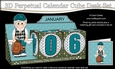3D Everlasting Perpetual Calendar Desk Set Kit - Golf Old Man