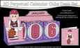 3D Everlasting Perpetual Calendar Desk Set Kit - Golf Old Lady