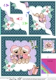 Christmas Livvy Bear is in Love Wavy Corner side stacker Topper