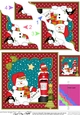 Christmas Snowman Oli posts a Letter to Santa Sack Wavy Corner Side Stacker