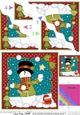 Christmas Snowman Roi is having a snowball fight with Pip Penguin  Wavy Corner Side Stacker