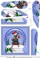 Cute Scottie Dog - Christmas Snowglobe Fan Pyramage Topper