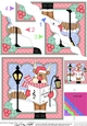 Christmas Rudolph is Carol Singing Wavy Corner side stacker Topper