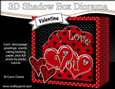 3D Romantic Diorama Shadow Box Card Mini Kit - I Love You Hearts