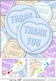 8 x 8 Thank You Sweet Heart Scalloped corner Topper