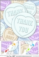 8 x 8 Thank You Sweet Heart Scalloped corner Topper