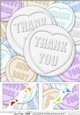 8 x 8 Thank You Sweet Heart Scalloped corner Topper