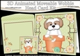 3D Animated Moveable Wobble Head Card Kit - Flower Pot Friends Little Cavachon Dog BoBo
