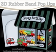 3D Shoppe Pop Up Rubber Band Card Kit - Big Wheels Model Trucks & Trailers Shop