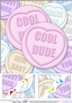 8 x 8 Cool Dude Sweet Heart Scalloped corner Topper