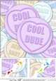 8 x 8 Cool Dude Sweet Heart Scalloped corner Topper
