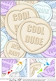 8 x 8 Cool Dude Sweet Heart Scalloped corner Topper
