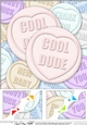 8 x 8 Cool Dude Sweet Heart Scalloped corner Topper