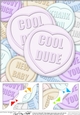 8 x 8 Cool Dude Sweet Heart Scalloped corner Topper