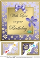 8 x 8 Floral Elegance Birthday Scalloped corner Topper