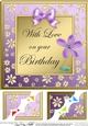8 x 8 Floral Elegance Birthday Scalloped corner Topper