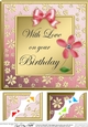 8 x 8 Floral Elegance Birthday Scalloped corner Topper