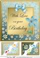 8 x 8 Floral Elegance Birthday Scalloped corner Topper