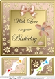8 x 8 Floral Elegance Birthday Scalloped corner Topper