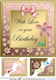 8 x 8 Floral Elegance Birthday Scalloped corner Topper