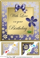 8 x 8 Floral Elegance Birthday Scalloped corner Topper