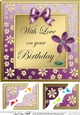 8 x 8 Floral Elegance Birthday Scalloped corner Topper