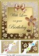 8 x 8 Floral Elegance Birthday Scalloped corner Topper