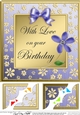 8 x 8 Floral Elegance Birthday Scalloped corner Topper