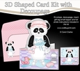 3D Shaped Card Kit - Bathtub Buddies - Cute Little Su Ling Panda has a Bubble Bath