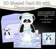 3D Shaped Card Kit - Bathtub Buddies - Cute Little Chi Chi Panda has a Bubble Bath