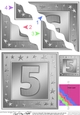 5th Birthday Bright Metallic Age Wavy Corner side stacker