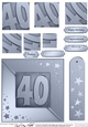 40th Metallic Age Quick Card with Twisted Pyramage