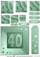 40th Metallic Age Quick Card with Twisted Pyramage