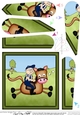 Old Man Bert goes Horse Riding Fan Pyramage Topper
