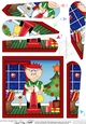 Christmas Old Man Bert does the Xmas Cleaning Fan Pyramage Topper