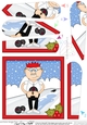 Christmas Old Man Bert plays Bowls Fan Pyramage Topper