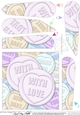 With Love Sweet Heart Fan Pyramage Topper