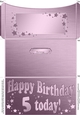 5th Birthday Metallic Age Money or Gift Wallet Card