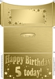 5th Birthday Metallic Age Money or Gift Wallet Card