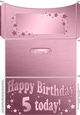 5th Birthday Metallic Age Money or Gift Wallet Card