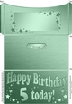 5th Birthday Metallic Age Money or Gift Wallet Card