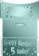 5th Birthday Metallic Age Money or Gift Wallet Card