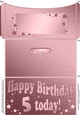5th Birthday Metallic Age Money or Gift Wallet Card