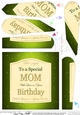 Happy Birthday MOM champers Wine Label Fan Pyramage Topper
