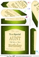 Happy Birthday AUNT champers Wine Label Fan Pyramage Topper