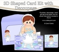 3D Shaped Card Kit - Bathtub Buddies - Cute Little Boy Theodore has a Bubble Bath