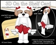 3D On the Shelf Card Kit - Hearts Love & Romance Little Cavachon Dog Button