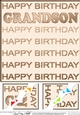 8 x 8 Birthday GRANDSON Scalloped Corner Topper